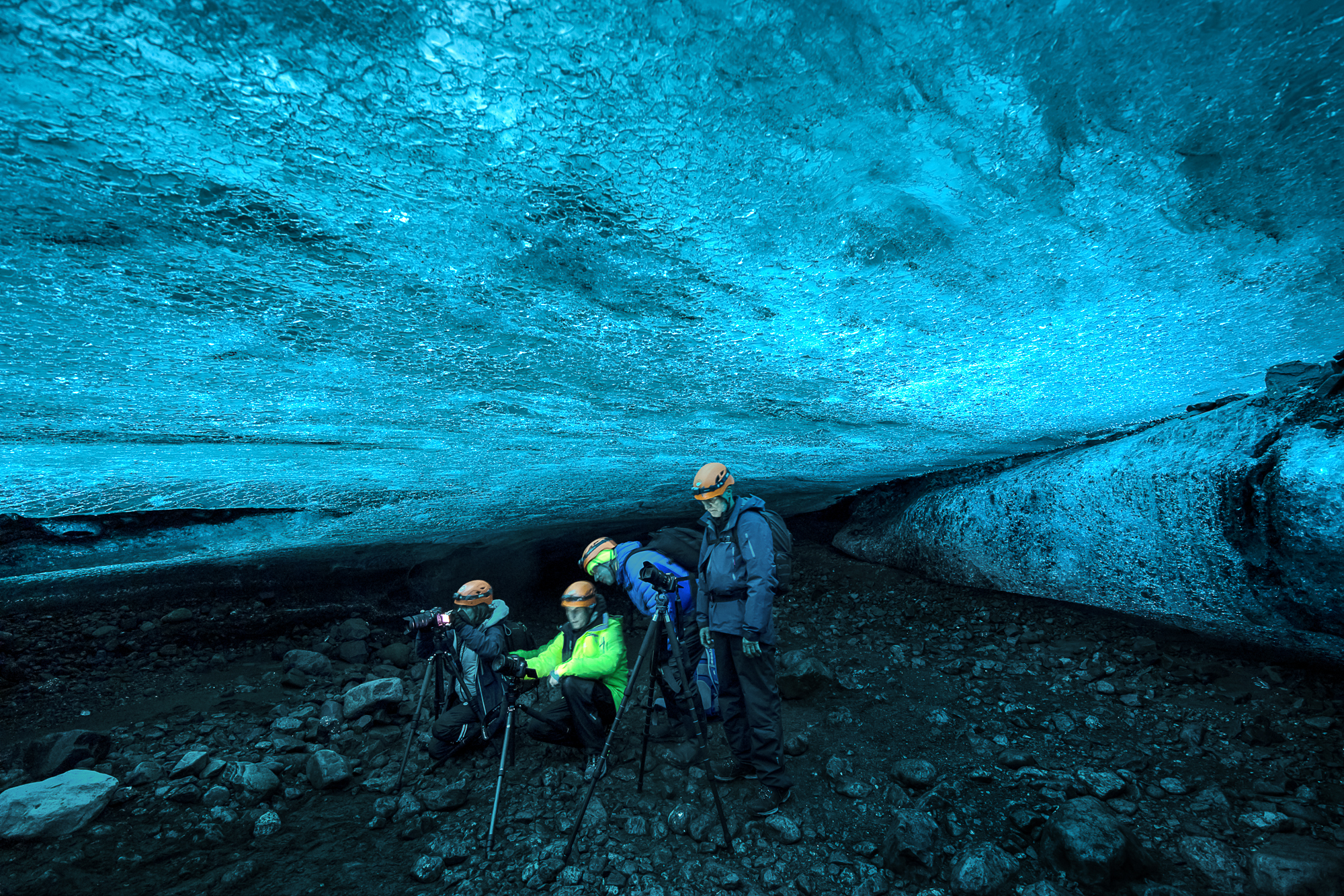 Fotoreise Island, Fotografieren in der Gletscherhöhle