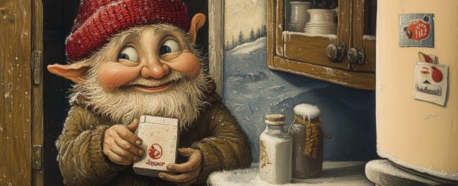 Giljagaur, der zweite isländische Weihnachtsmann, generiert mit Midjourney von Radmila Dier