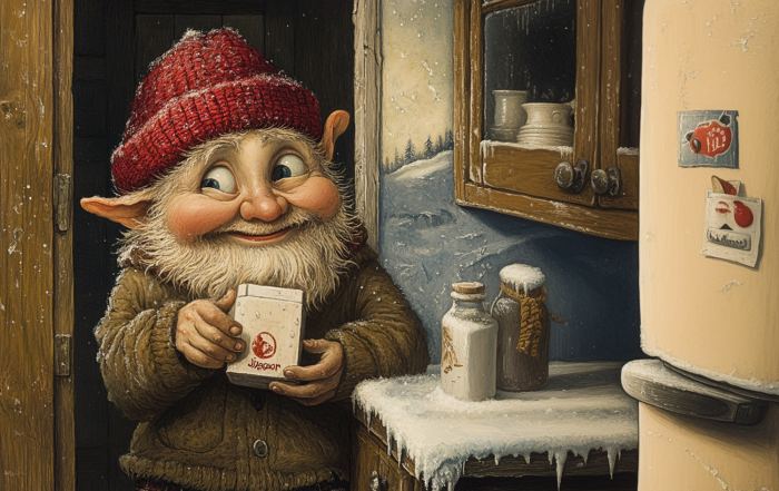 Giljagaur, der zweite isländische Weihnachtsmann, generiert mit Midjourney von Radmila Dier