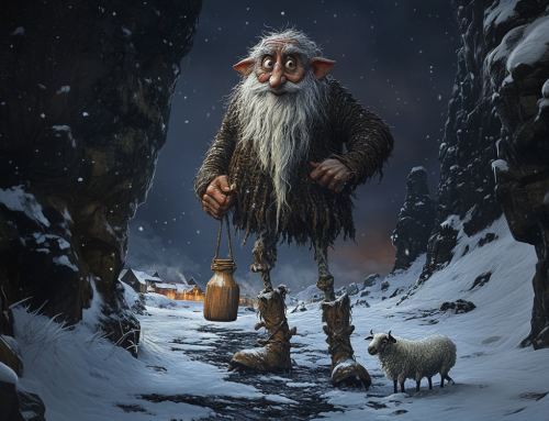 Weihnachten in Island. Stekkjarstaur, der erste Weihnachtstroll.