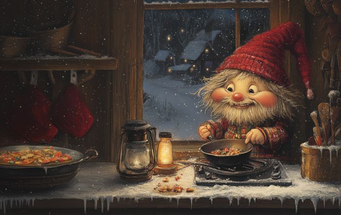 Stufur, der dritte isländische Weihnachtstroll, generiert mit midjourney von Radmila Dier