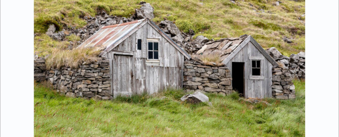 Iceland grass-roof houses