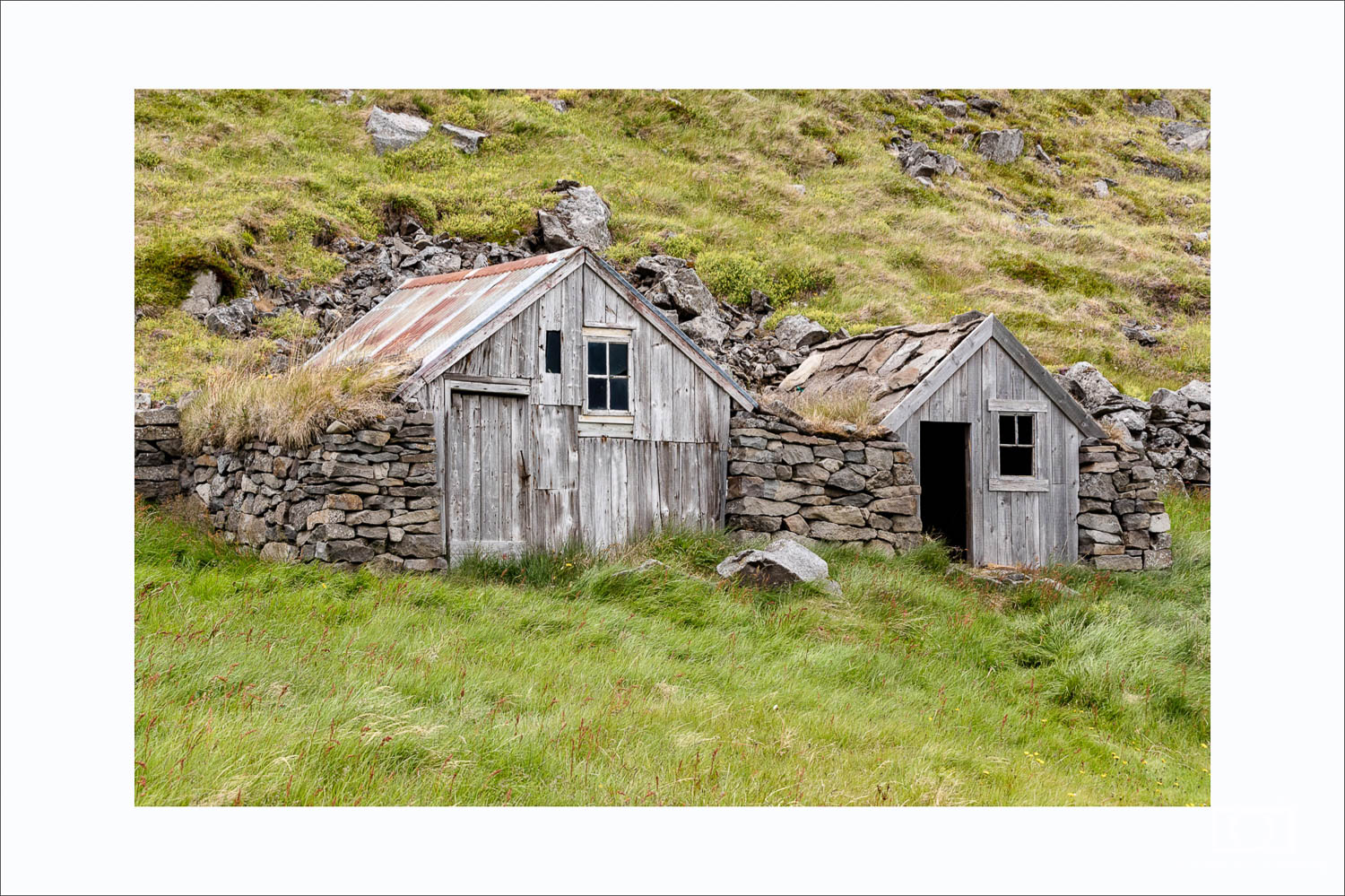 Iceland grass-roof houses